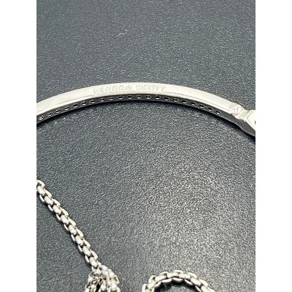 Kendra Scott Ott Bolo Adjustable Sparkling CZ Chain Bracelet in Silver Rhodium - Picture 6 of 7